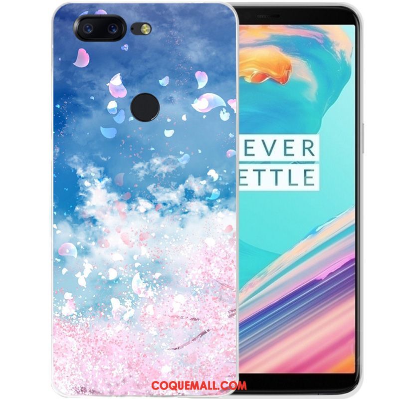 Étui Oneplus 5t Net Rouge Protection Fluide Doux, Coque Oneplus 5t Bleu Tout Compris