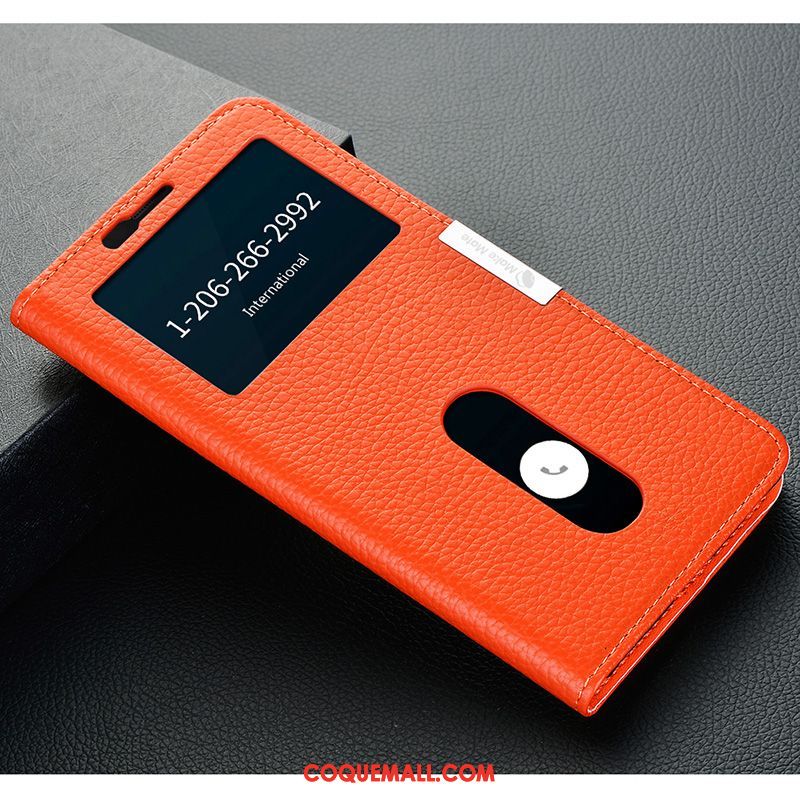 Étui Oneplus 5t Orange Cuir Véritable Étui En Cuir, Coque Oneplus 5t Tendance Téléphone Portable