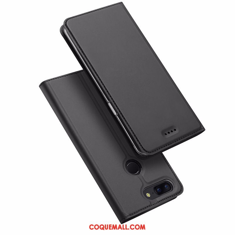 Étui Oneplus 5t Protection Carte Étui En Cuir, Coque Oneplus 5t Noir Téléphone Portable