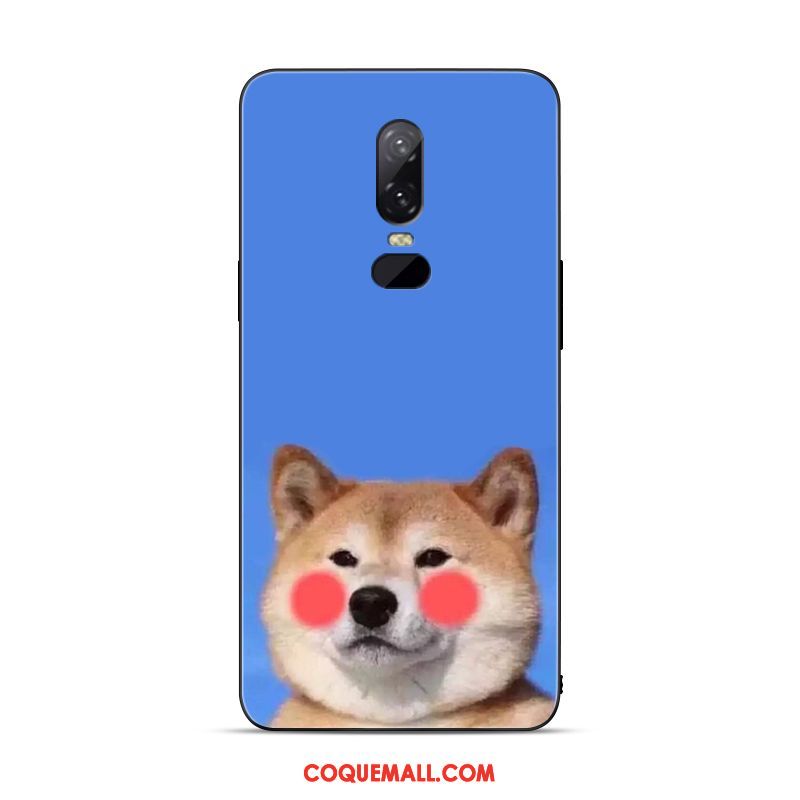 Étui Oneplus 6 Chat Silicone Charmant, Coque Oneplus 6 Incassable Bleu