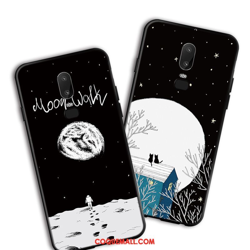 Étui Oneplus 6 Grue Fluide Doux Noir, Coque Oneplus 6 Silicone Ciel Étoilé