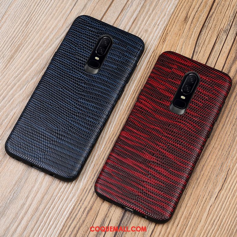 Étui Oneplus 6 Luxe Protection Téléphone Portable, Coque Oneplus 6 Bordure Rouge