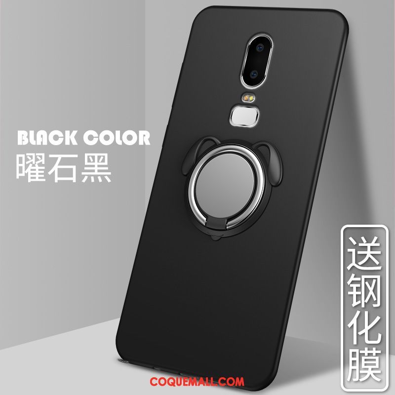 Étui Oneplus 6 Magnétisme Protection Fluide Doux, Coque Oneplus 6 Téléphone Portable Noir