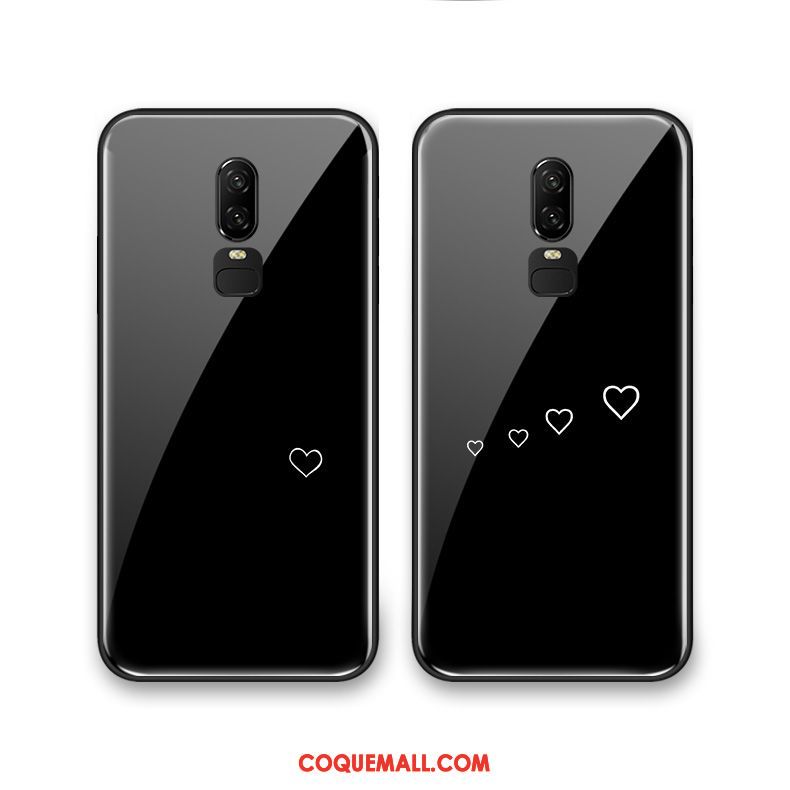 Étui Oneplus 6 Noir Amoureux Art, Coque Oneplus 6 Fluide Doux Amour