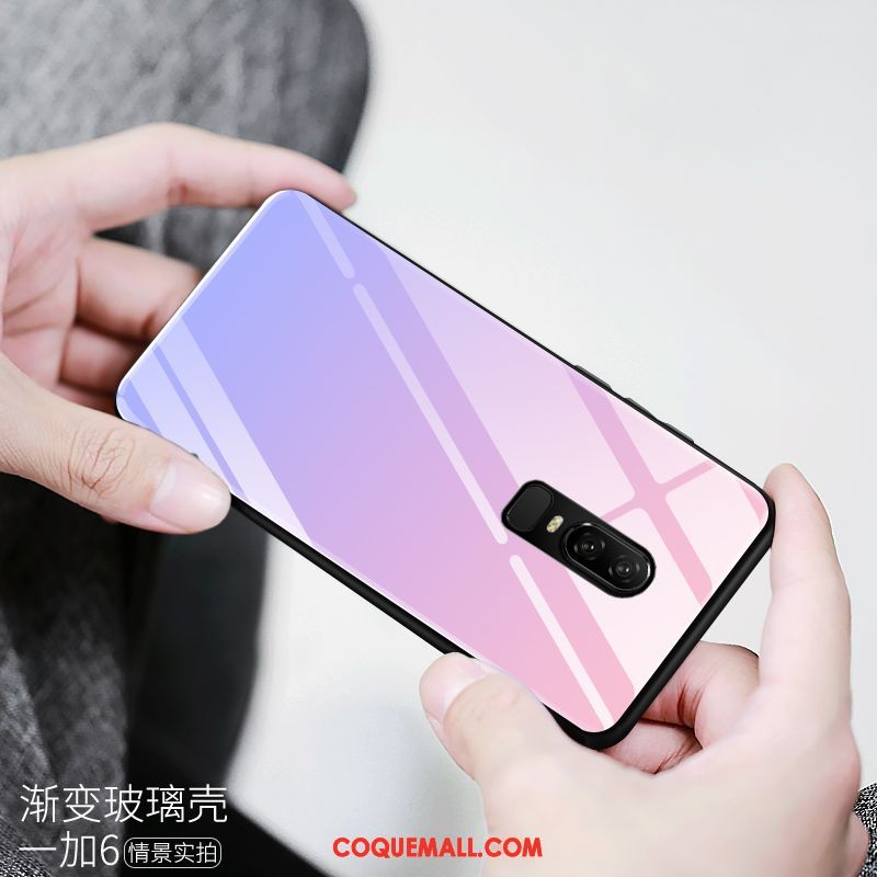 Étui Oneplus 6 Personnalité Miroir Verre, Coque Oneplus 6 Tout Compris Incassable