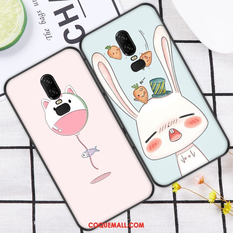 Étui Oneplus 6 Rose Fluide Doux Protection, Coque Oneplus 6 Silicone Délavé En Daim