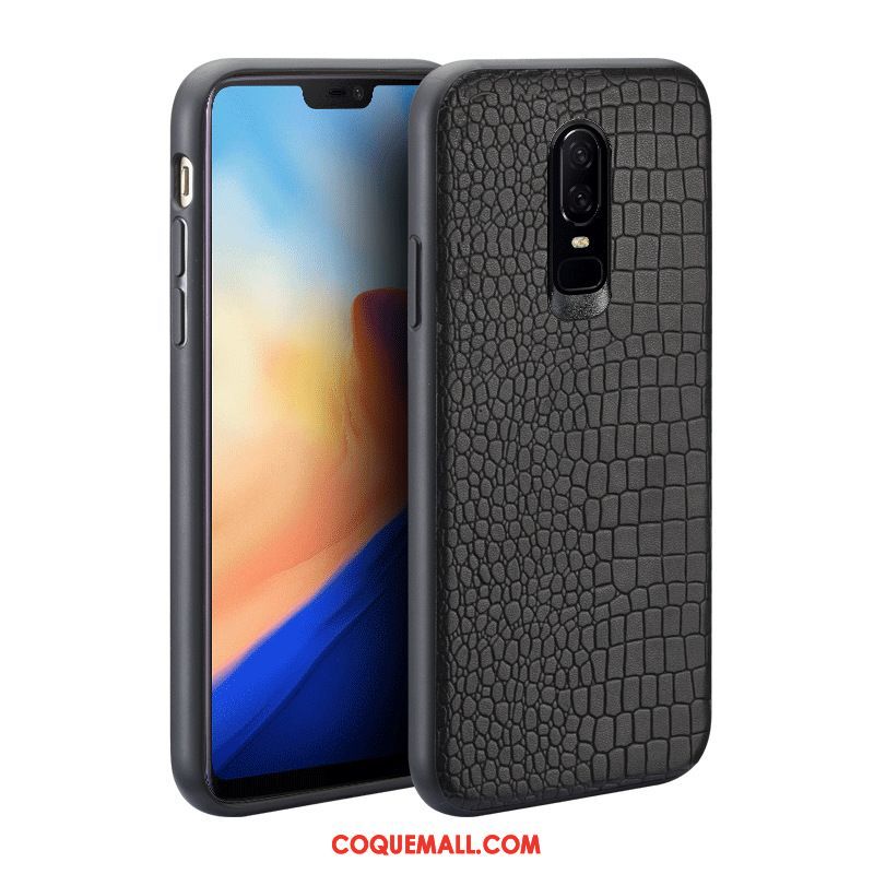 Étui Oneplus 6 Tout Compris Protection Cuir Véritable, Coque Oneplus 6 Noir Personnalisé