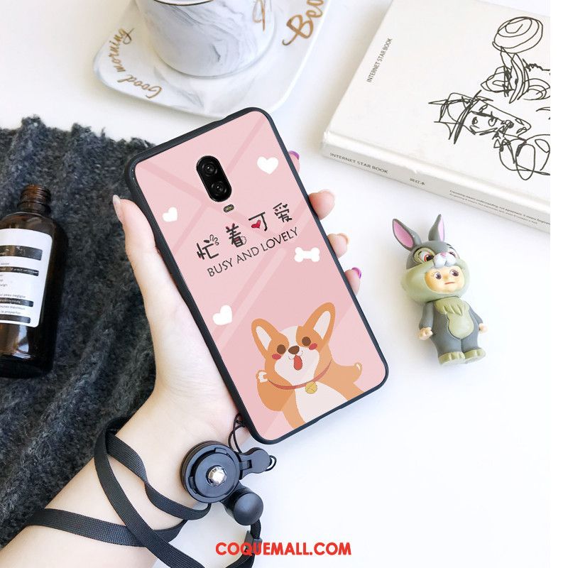 Étui Oneplus 6t Dessin Animé Tendance Protection, Coque Oneplus 6t Charmant Rose