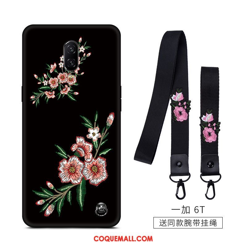 Étui Oneplus 6t Fluide Doux Art Fleur, Coque Oneplus 6t Tout Compris Tendance