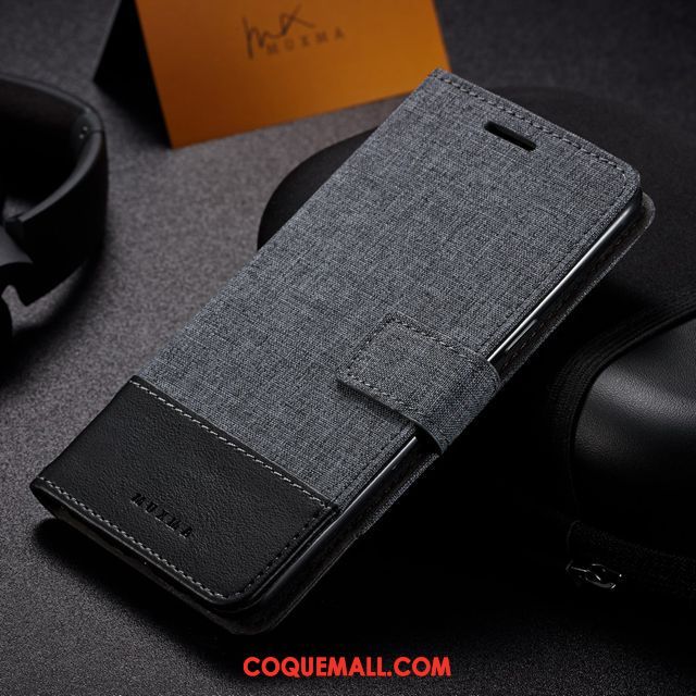 Étui Oneplus 6t Tout Compris Noir Étui En Cuir, Coque Oneplus 6t Téléphone Portable Clamshell