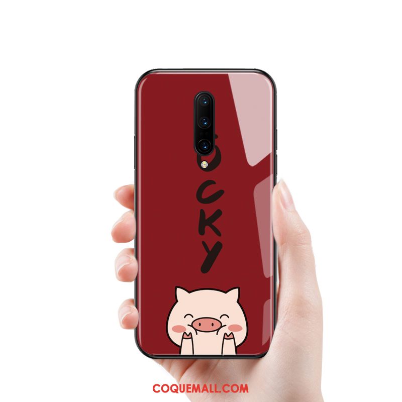 Étui Oneplus 7 Pro Charmant Dessin Animé Rouge, Coque Oneplus 7 Pro Protection Téléphone Portable