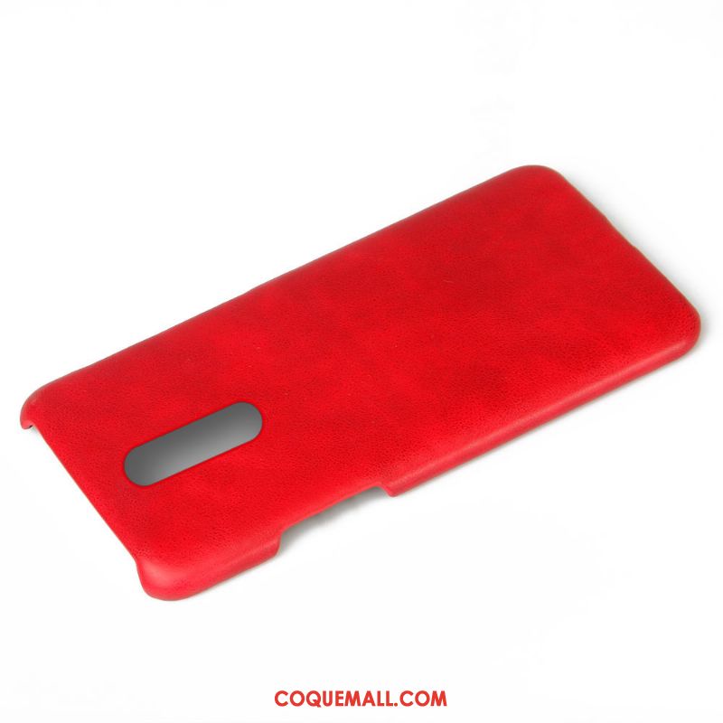 Étui Oneplus 7 Pro Protection En Cuir Qualité, Coque Oneplus 7 Pro Vintage Rouge