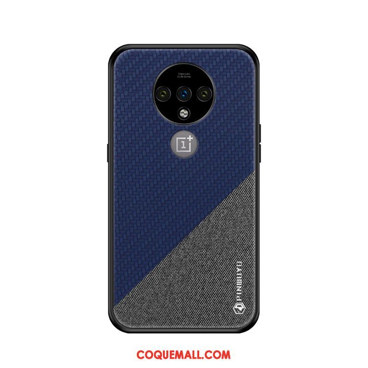 Étui Oneplus 7t Modèle Fleurie Incassable Tout Compris, Coque Oneplus 7t Bleu Antidérapant