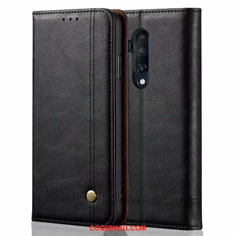 Étui Oneplus 7t Pro Noir En Cuir Téléphone Portable, Coque Oneplus 7t Pro