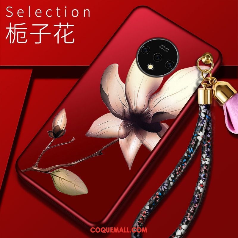 Étui Oneplus 7t Rouge Fluide Doux Protection, Coque Oneplus 7t Tout Compris Personnalité