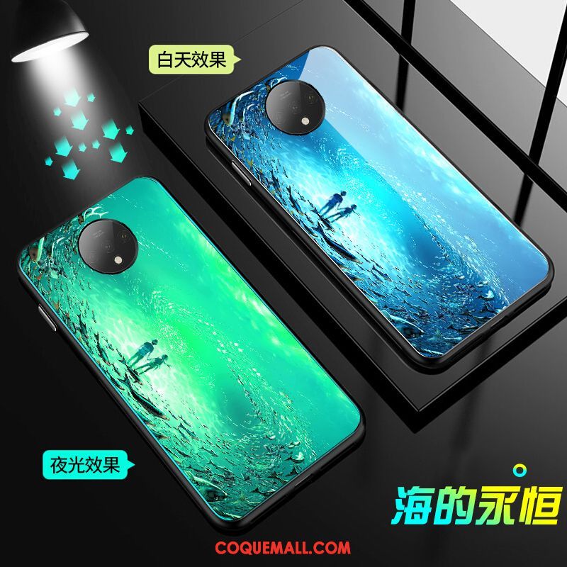 Étui Oneplus 7t Silicone Protection Lumineuses, Coque Oneplus 7t Personnalité Bleu