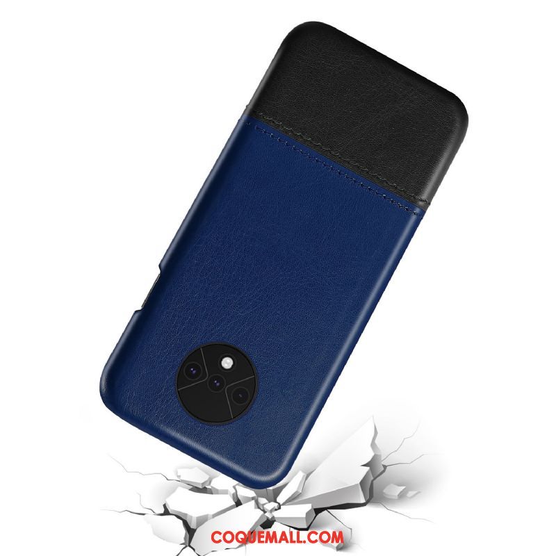 Étui Oneplus 7t Tendance Cuir Couture Couleurs, Coque Oneplus 7t Téléphone Portable Qualité