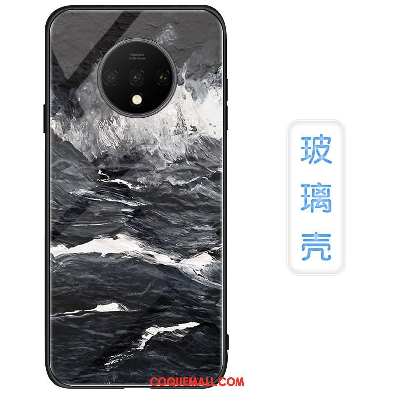 Étui Oneplus 7t Tout Compris Amoureux Vagues, Coque Oneplus 7t Net Rouge Incassable