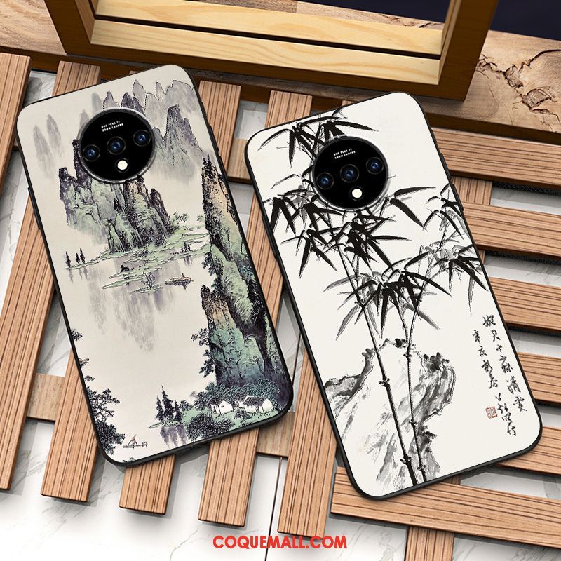 Étui Oneplus 7t Très Mince Téléphone Portable Style Chinois, Coque Oneplus 7t Personnalité Incassable