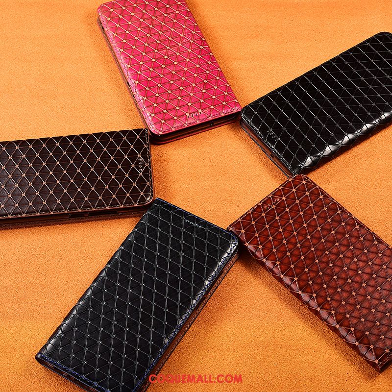 Étui Oneplus 8 Cuir Véritable Téléphone Portable Plaid, Coque Oneplus 8 Noir Incassable