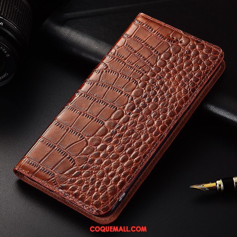 Étui Oneplus 8 Pro En Cuir Crocodile Incassable, Coque Oneplus 8 Pro Nouveau Cuir Véritable Braun