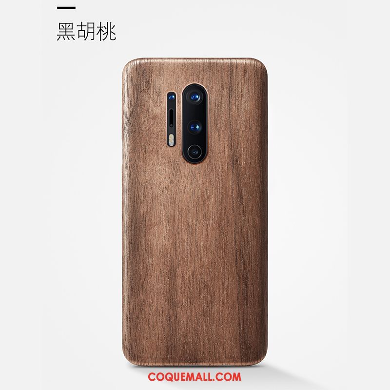 Étui Oneplus 8 Pro Incassable Noir Bois, Coque Oneplus 8 Pro En Bois Tout Compris