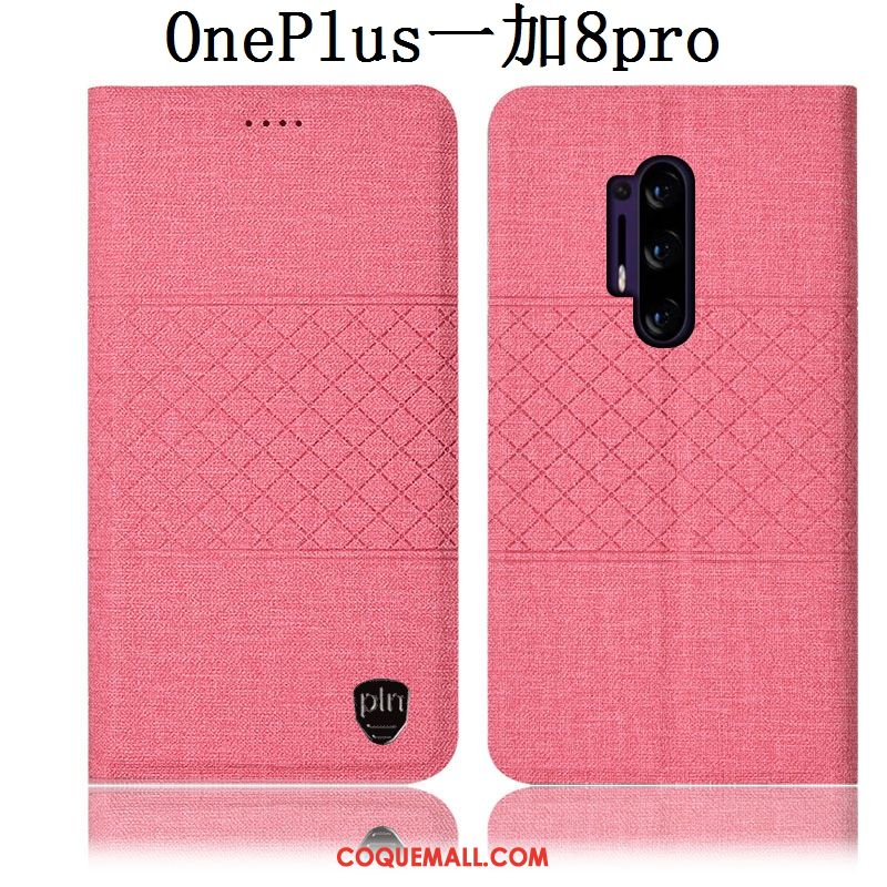 Étui Oneplus 8 Pro Lin Protection Tout Compris, Coque Oneplus 8 Pro Rose Téléphone Portable