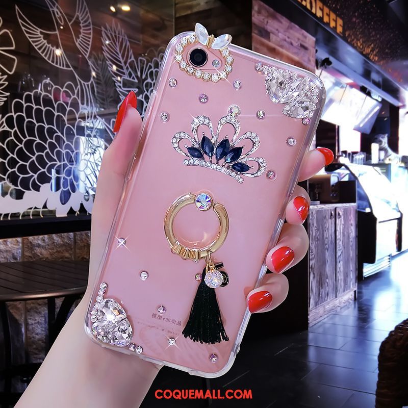 Étui Oppo A3 Rose Fluide Doux Luxe, Coque Oppo A3 Téléphone Portable Strass