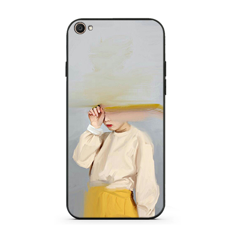 Étui Oppo A3 Silicone Abstrait Créatif, Coque Oppo A3 Jaune Téléphone Portable