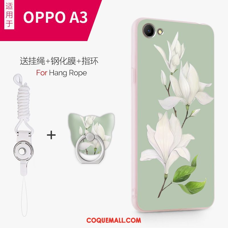 Étui Oppo A3 Téléphone Portable Fluide Doux Protection, Coque Oppo A3 Vert Créatif