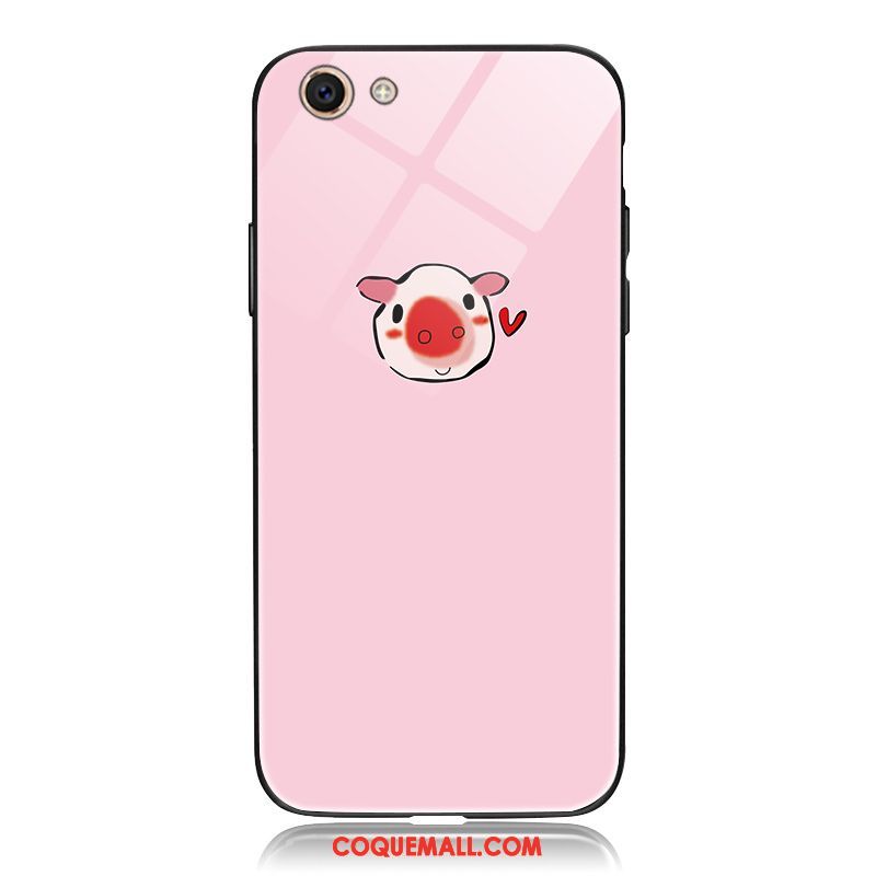 Étui Oppo A3 Verre Blanc Net Rouge, Coque Oppo A3 Rose Téléphone Portable