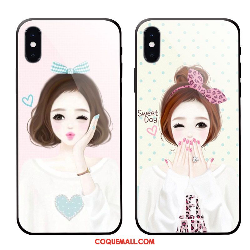 Étui Oppo A3s Charmant Miroir Net Rouge, Coque Oppo A3s Dessin Animé Téléphone Portable