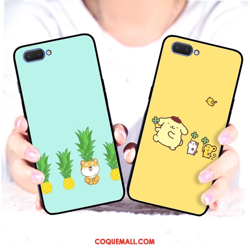 Étui Oppo A3s Dessin Animé Jaune Incassable, Coque Oppo A3s Tendance Simple