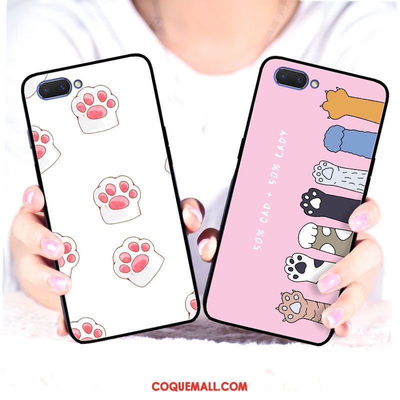 Étui Oppo A3s Dessin Animé Tendance Chat, Coque Oppo A3s Créatif Téléphone Portable