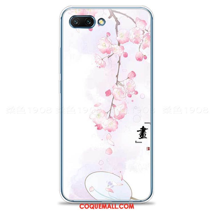 Étui Oppo A3s Frais Style Chinois Silicone, Coque Oppo A3s Rose Petit