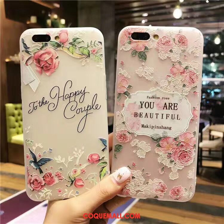 Étui Oppo A3s Gaufrage Tout Compris Téléphone Portable, Coque Oppo A3s Tendance Fleur