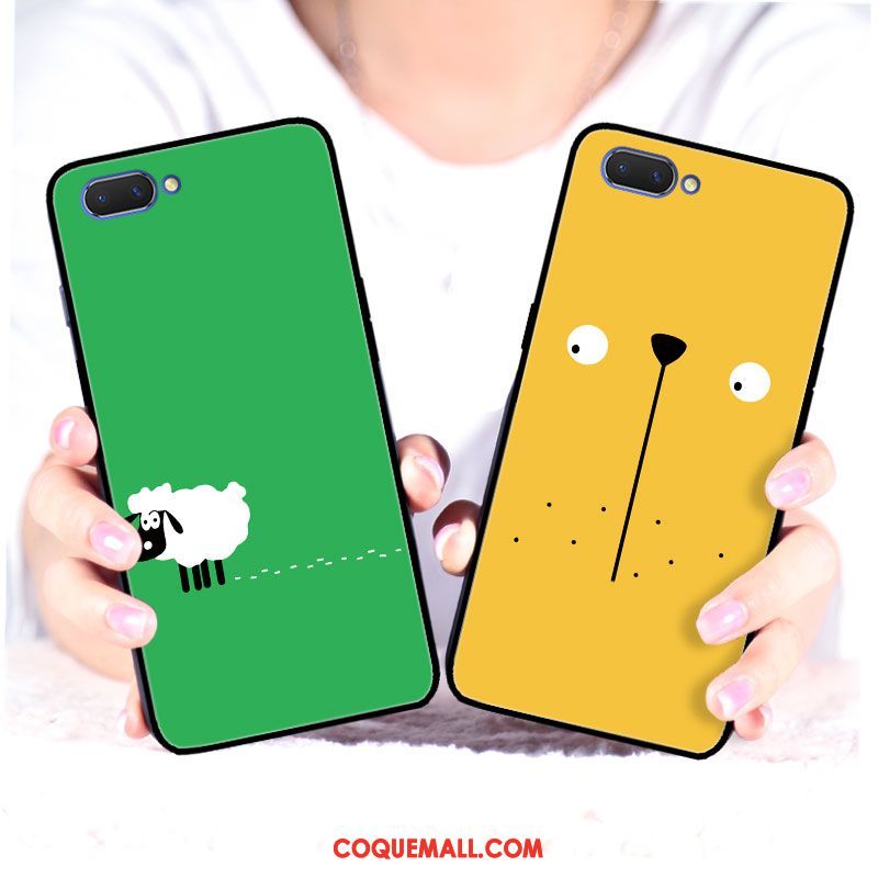 Étui Oppo A3s Incassable Miroir Jaune, Coque Oppo A3s Protection Charmant