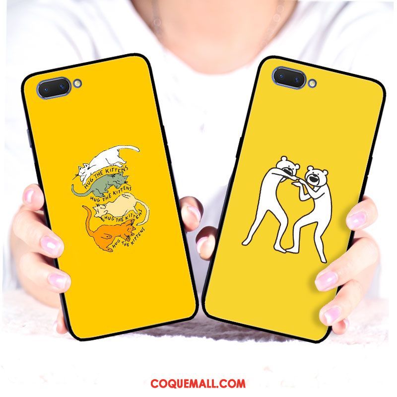 Étui Oppo A3s Personnalité Protection Miroir, Coque Oppo A3s Chat Simple