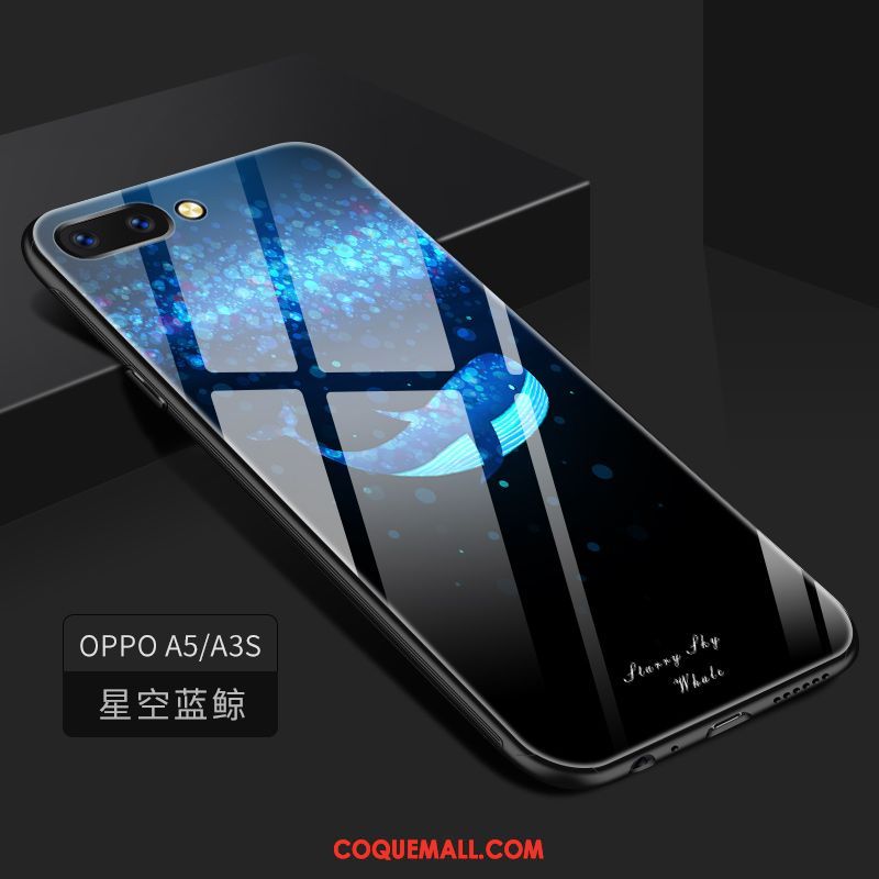 Étui Oppo A3s Téléphone Portable Incassable Peinture, Coque Oppo A3s Verre Tout Compris