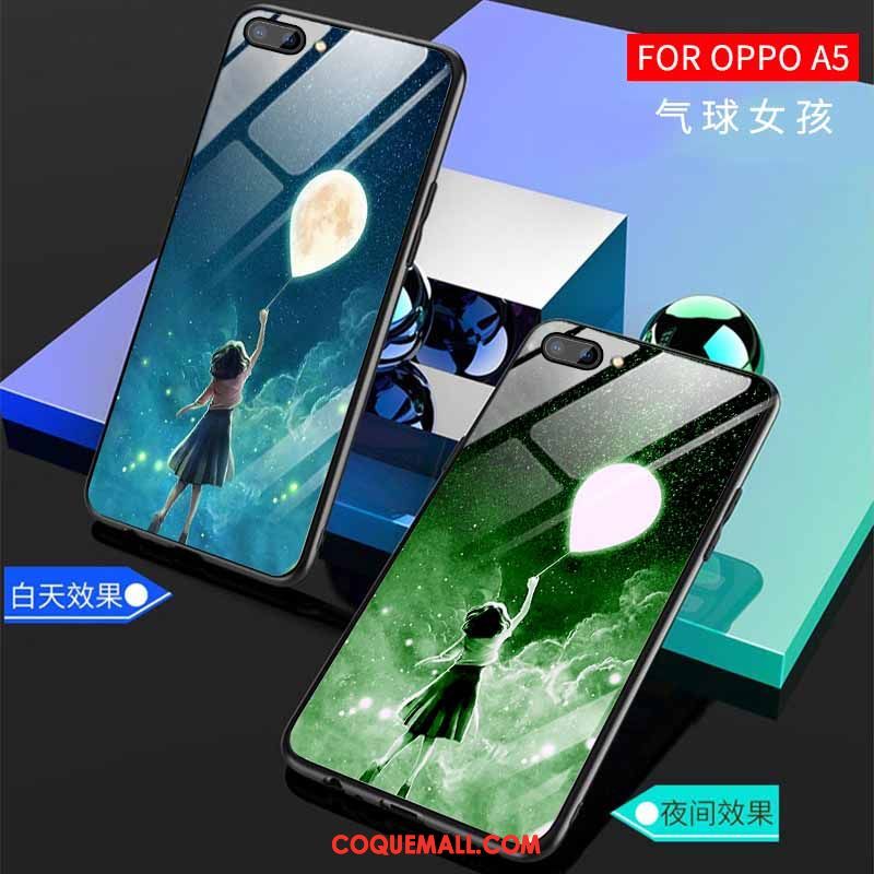 Étui Oppo A5 Incassable Vert Créatif, Coque Oppo A5 Nouveau Très Mince