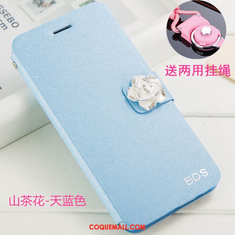 Étui Oppo A5 Étui En Cuir Bleu Protection, Coque Oppo A5 Téléphone Portable Incassable