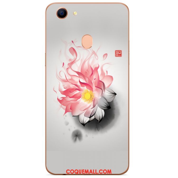 Étui Oppo A73 Blanc Fleur Style Chinois, Coque Oppo A73 Tout Compris Personnalité