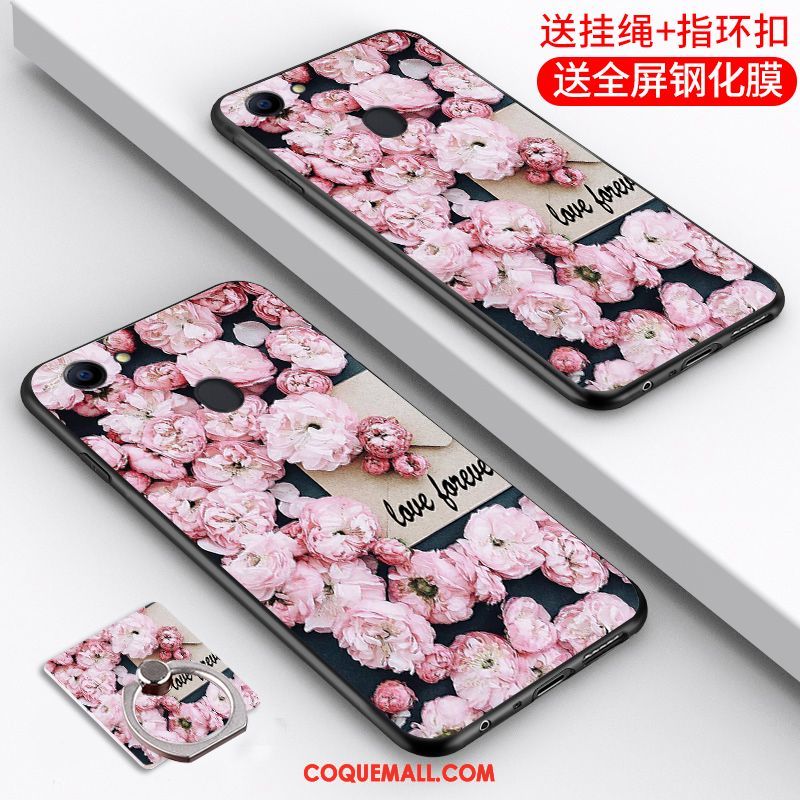 Étui Oppo A73 Délavé En Daim Protection Fluide Doux, Coque Oppo A73 Rose Incassable