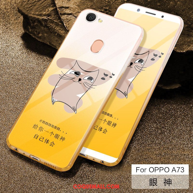 Étui Oppo A73 Mignonne Personnalité Téléphone Portable, Coque Oppo A73 Net Rouge Protection