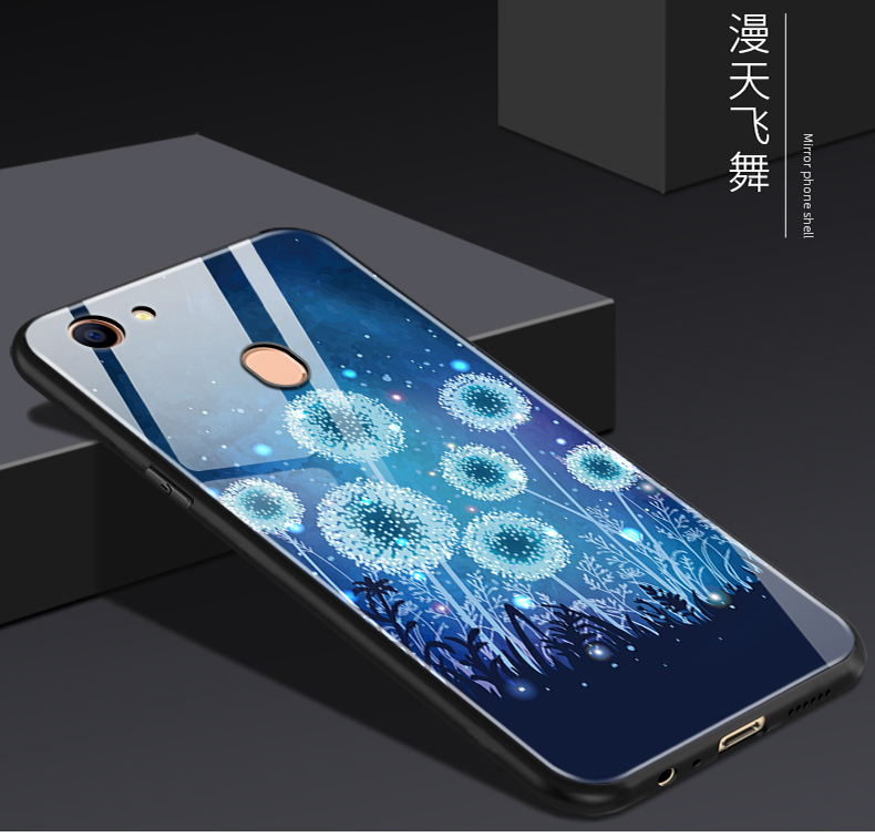 Étui Oppo A73 Personnalité Délavé En Daim Miroir, Coque Oppo A73 Bleu Nouveau