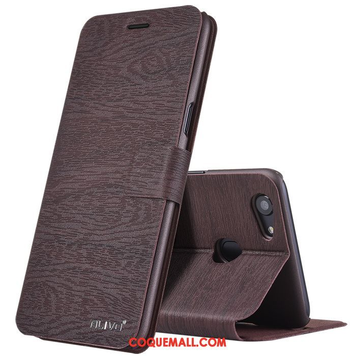 Étui Oppo A83 Protection Étui En Cuir Délavé En Daim, Coque Oppo A83 Personnalité Difficile Braun