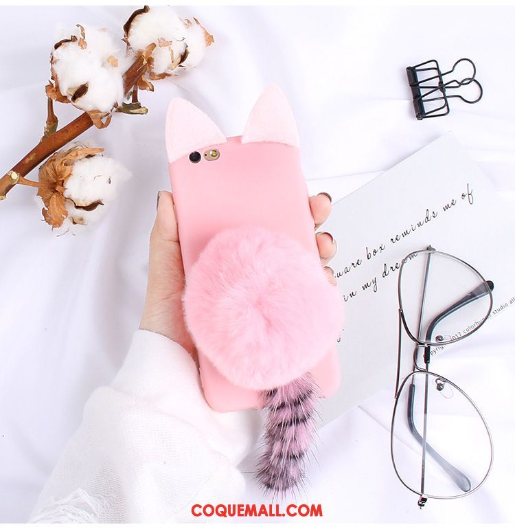 Étui Oppo A83 Rose Fluide Doux Chat, Coque Oppo A83 Téléphone Portable Charmant