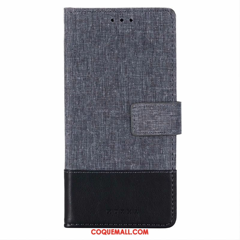 Étui Oppo A9 2020 En Cuir Clamshell Gris, Coque Oppo A9 2020 Simple Téléphone Portable