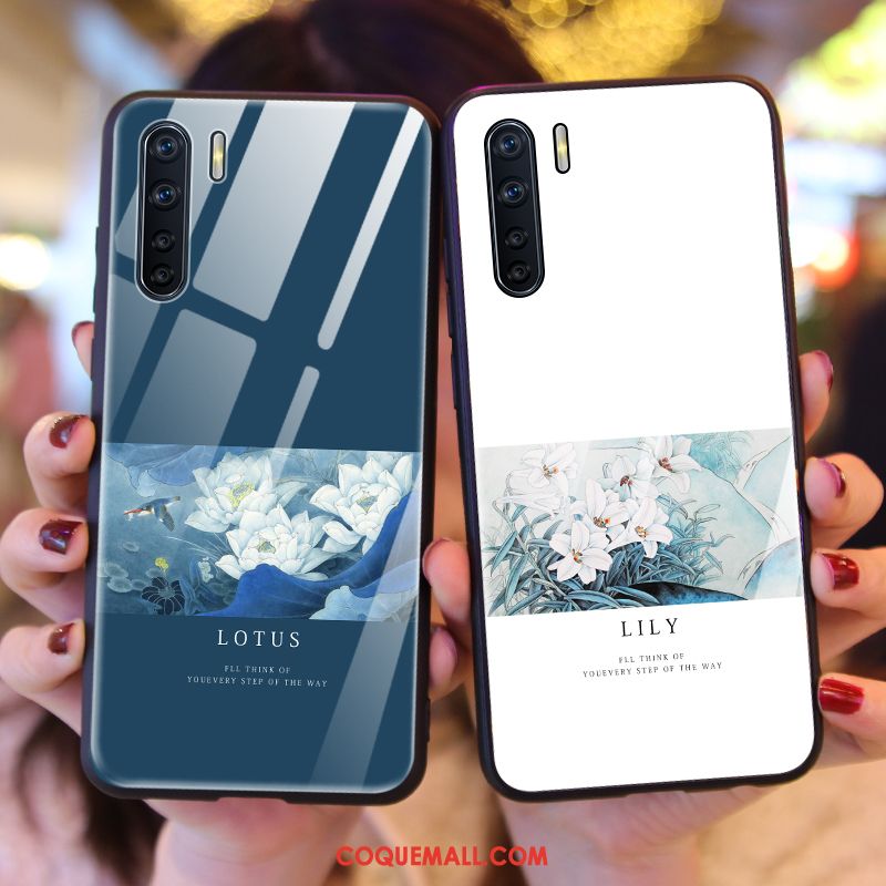 Étui Oppo A91 Verre Blanc Téléphone Portable, Coque Oppo A91 Tout Compris