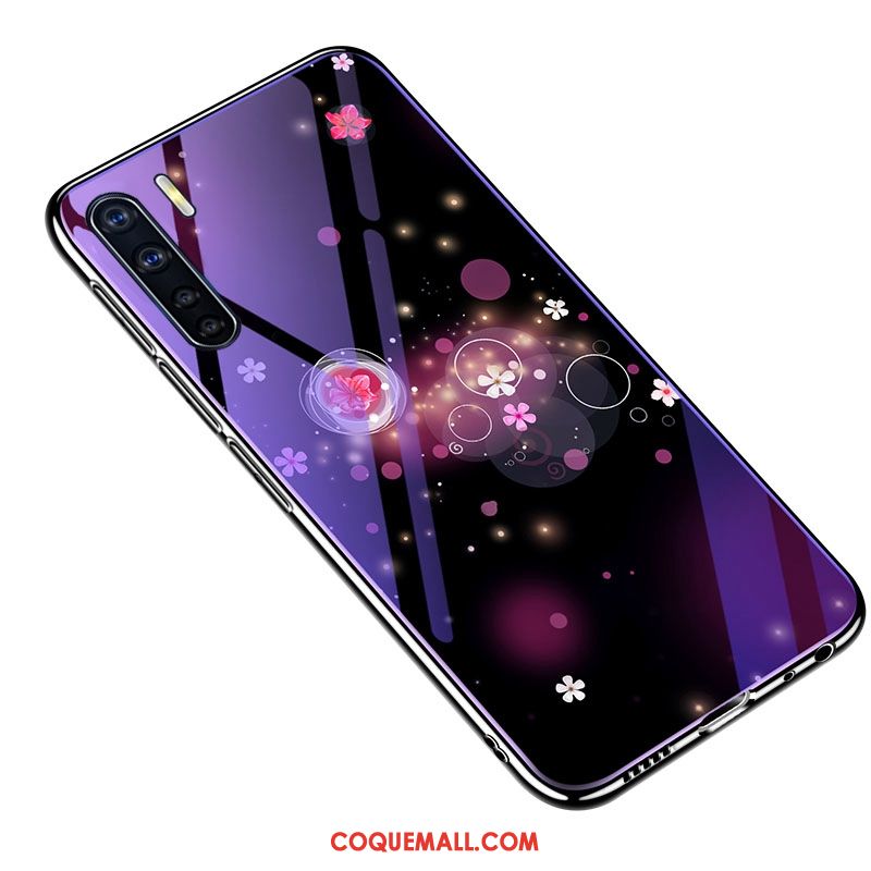 Étui Oppo A91 Violet Créatif Nouveau, Coque Oppo A91 Verre Tout Compris